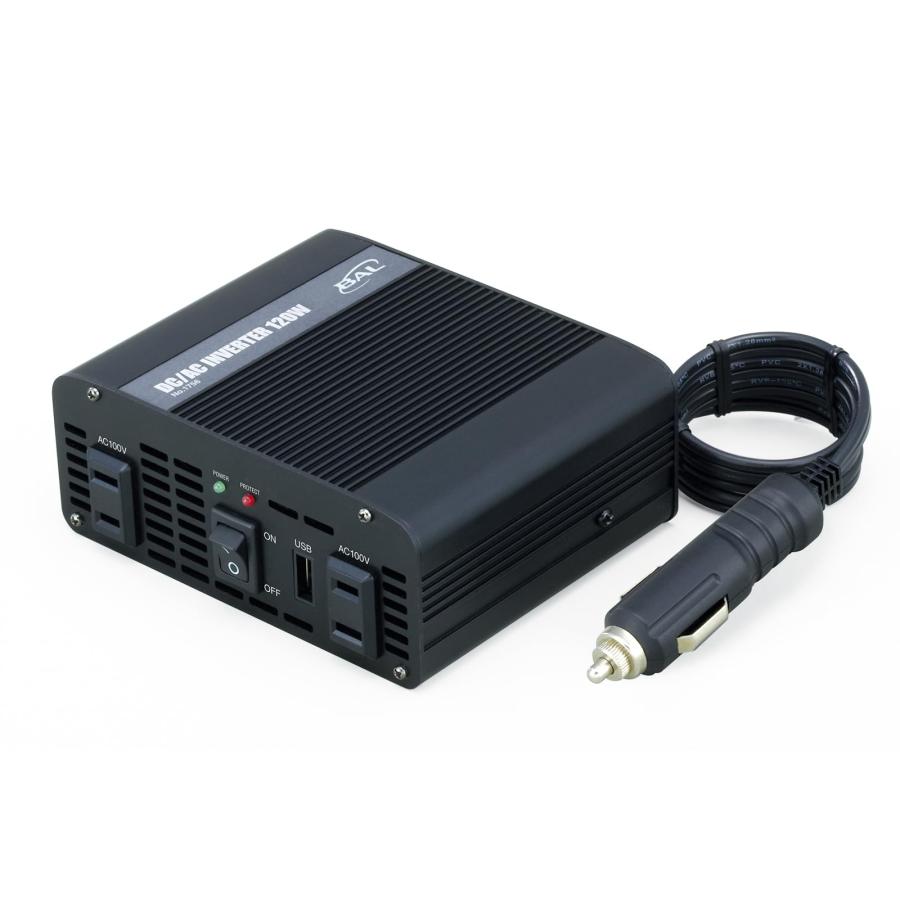 バル(BAL) 3WAYインバーター DC12V車専用 定格出力:120W No.1756 | 