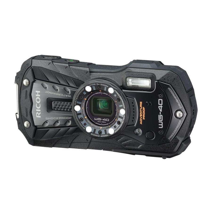 RICOH 防水デジタルカメラ RICOH WG-40 ブラック 防水14m耐ショック1.6m耐寒-10度 RICOH WG-40 BK 04675 | 