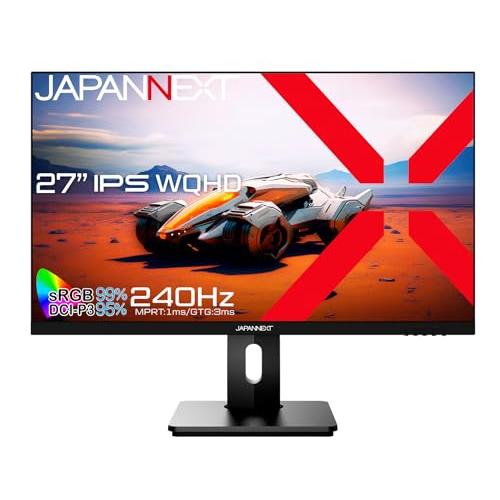 JAPANNEXT 27インチ ゲーミングモニター 240Hz 1ms WQHD 2560x1440解像度 IPS パネル ディスプレイ (HDMI/ | 
