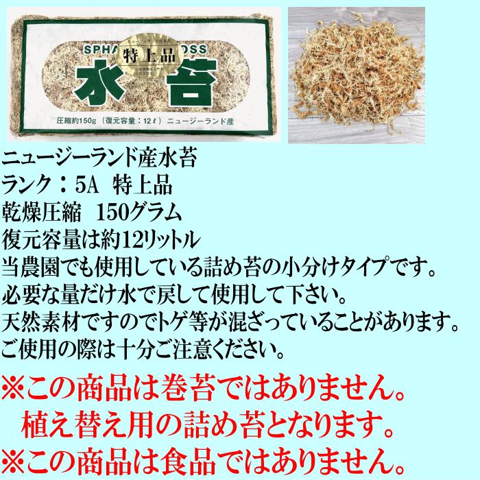 水苔150g ニュージーランド産 ランク5A AAAAA 特上品 水苔 販売 胡蝶蘭