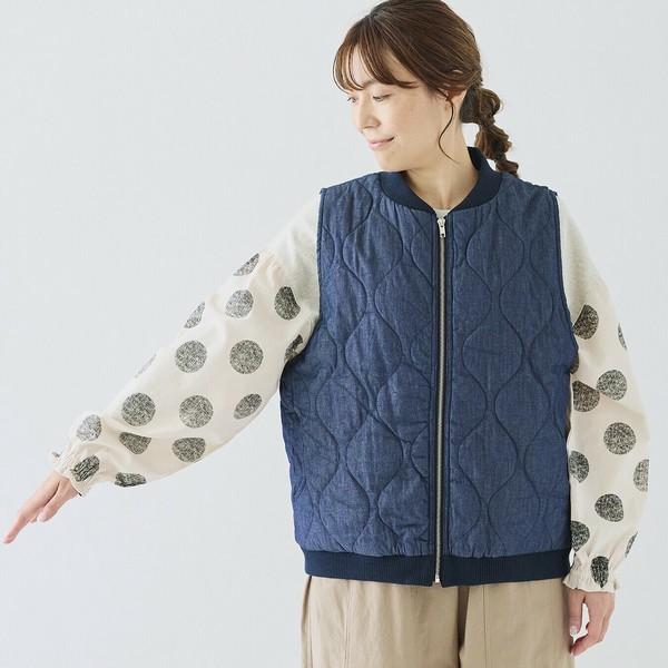 cloud nine クラウドナイン ひょうたん柄前ファスナー開き中綿キルト