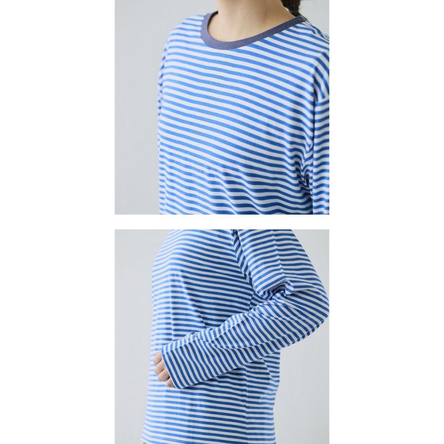 cloud frill border tops／ホワイトブルーグレー長袖トップス 【公式通販】