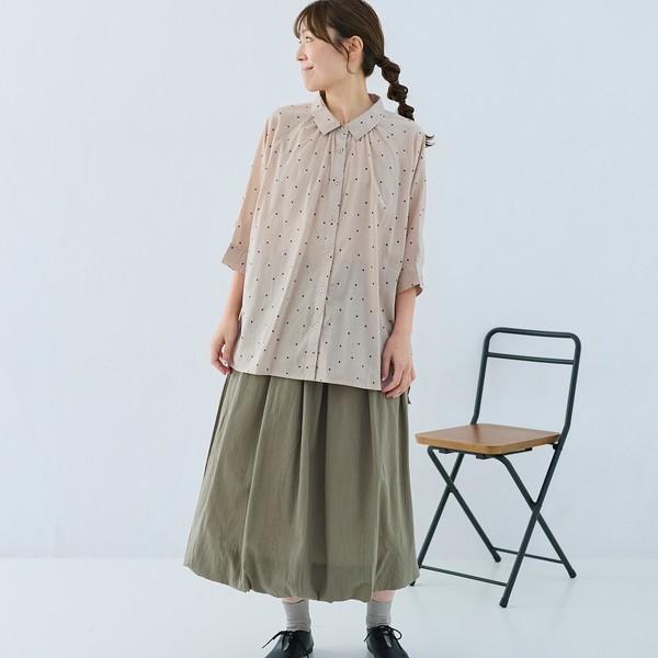 cloud nine クラウドナイン ドットプリント7分袖チュニックブラウス