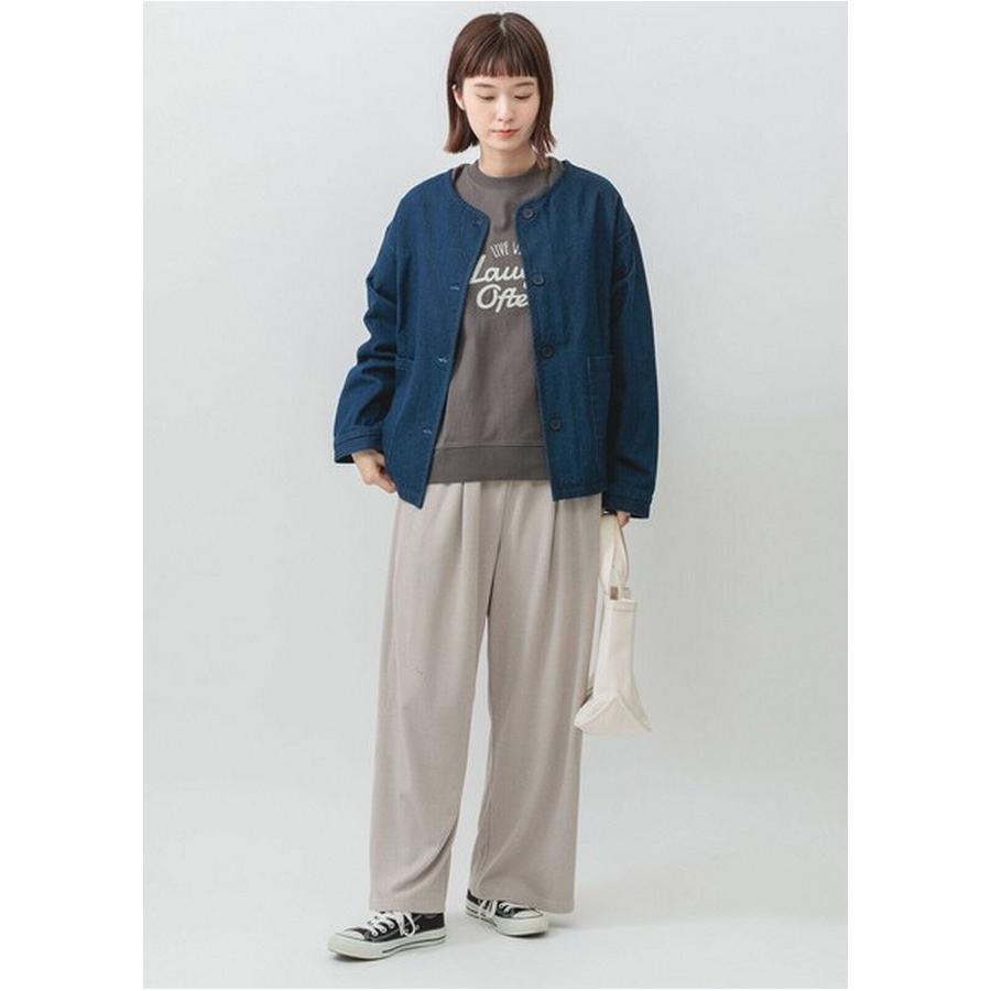 ☆新品未使用　自由区　ボタンカスタマイズ　デニムジャケット m.m.o デニムジャケット ノーカラー ドロップショルダー 無地 前