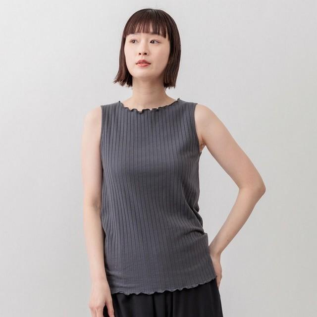 タンクトップ ノースリーブ メロウ ワイドリブ インナー レディース 30