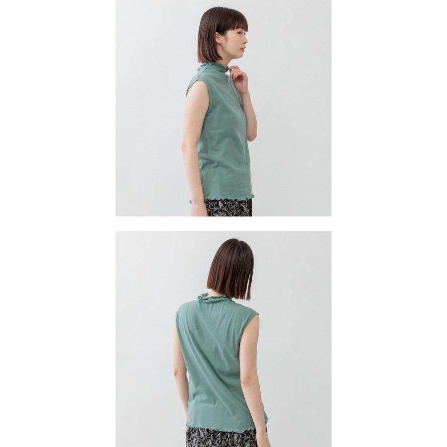 m.m.o ボトルネックシアーノースリーブTシャツ タンクトップ tシャツ