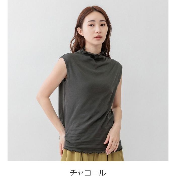 m.m.o ボトルネックシアーノースリーブTシャツ タンクトップ tシャツ