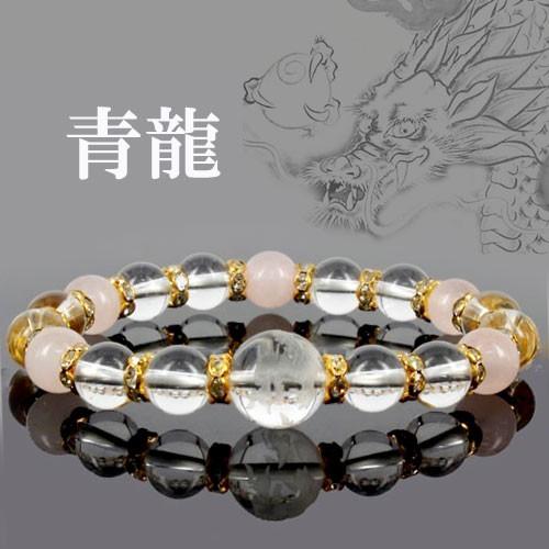 天然石水晶手彫り 四神獣 デザインブレスレット : シルワティリア 
