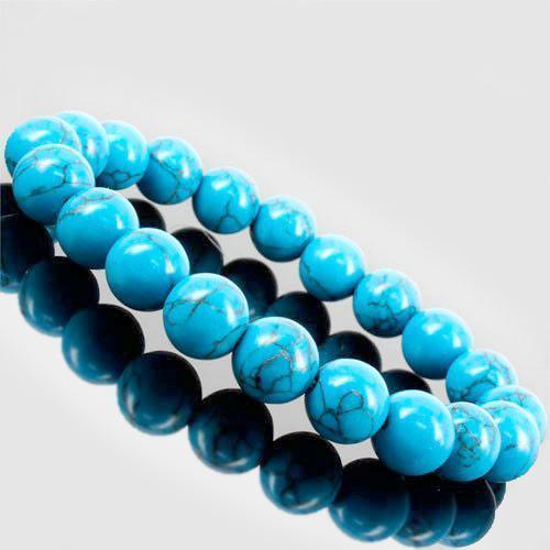 ターコイズ ブルー ブレスレット 4mm〔BE3-78-4m1p〕 : シルワティリア