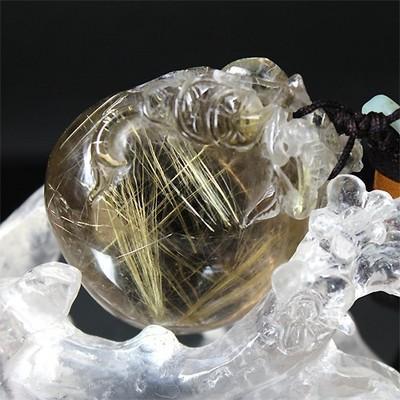 天然石 タイチン ルチルクォーツ 彫り物 ストラップ D2-2 天然石 タイチン ルチルクォーツ 彫り物 ストラップ D2-2