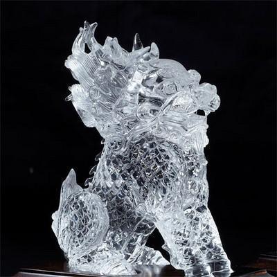 最高級 水晶 手彫り 麒麟 一対 彫刻置物 D3-34 | www.davidbergeraza.com