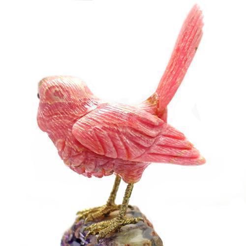 インカローズ⭐︎ペンギン置物 極上品 インカローズ（ロードクロサイト) 鳥 彫刻 アメジストクラウ