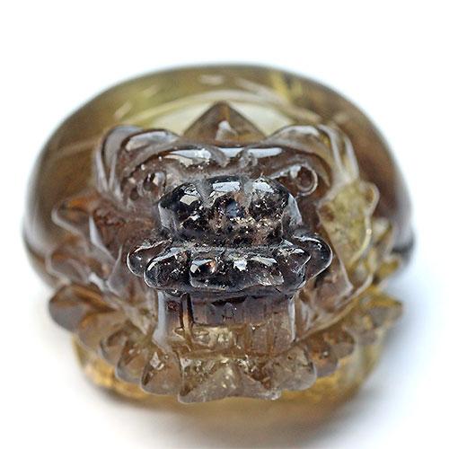 高品質 スモーキーシトリン ゼウスクォーツ 龍亀 ロングイ 財運 彫刻