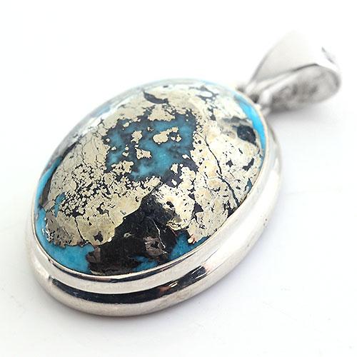 J334-7〕アリゾナターコイズ SV925 ペンダントトップ Arizona