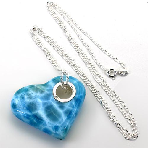 極上品 ラリマー ハート ペンダント ネックレス sv925 〔JA4-2〕 : ja4  