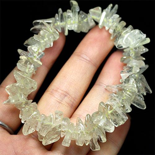 希少透明 高品質 リビアングラス 隕石 ブレスレット 〔 天然石