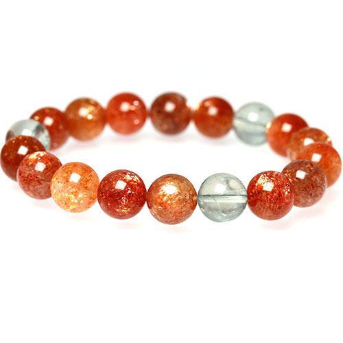 K1318-2〕極上 約11mm アルーシャサンストーン ブレスレット