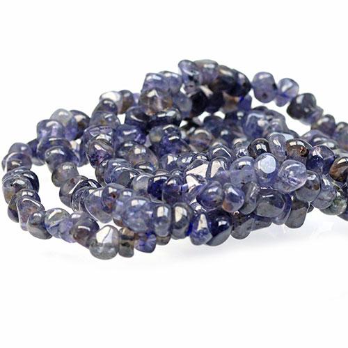 K1401〕アイオライト Iolite 菫青石 さざれ ブレスレット【ランダム