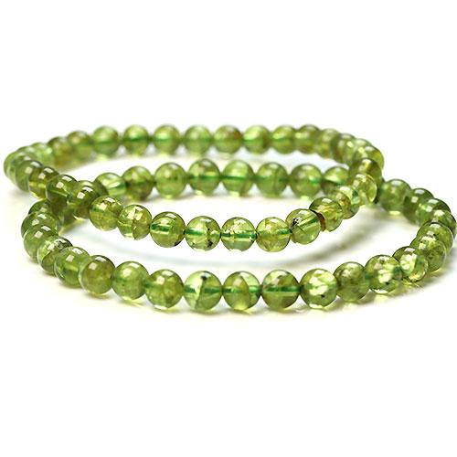 ペリドット ブレスレット 5mm K1444〕Peridot ペリドット 橄欖石 ブレスレット約5mm