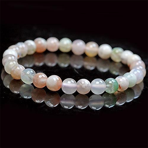 K1496〕約7mm 桜瑪瑙 チェリーブロッサムアゲートブレスレット