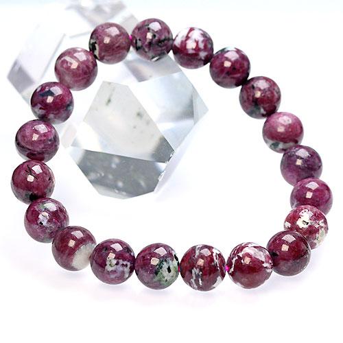 K1614-10〕約10mm 天然ルビー Ruby ブレスレット コランダム