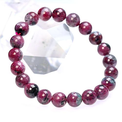 K1614-16〕約9mm 天然ルビー Ruby ブレスレット コランダム 紅玉 