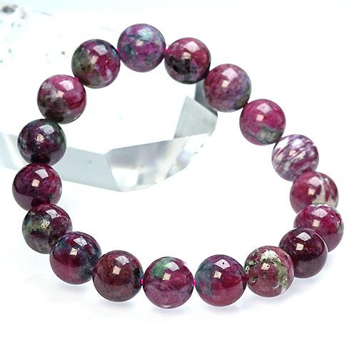 K1614-7〕約11mm 天然ルビー Ruby ブレスレット コランダム 紅玉