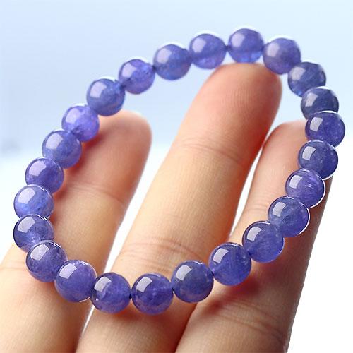 タンザナイト ブレスレット 7mm K1631-4〕高品質 約7mm タンザナイト Tanzanite 誕生石 ブレスレット