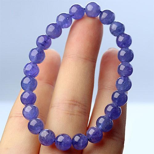 K1631-4〕高品質 約7mm タンザナイト Tanzanite 誕生石 ブレスレット