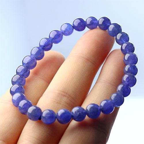 K1631-5〕高品質 約6mm タンザナイト Tanzanite 誕生石 ブレスレット