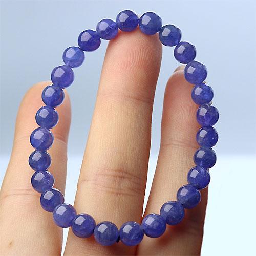 K1631-5〕高品質 約6mm タンザナイト Tanzanite 誕生石 ブレスレット