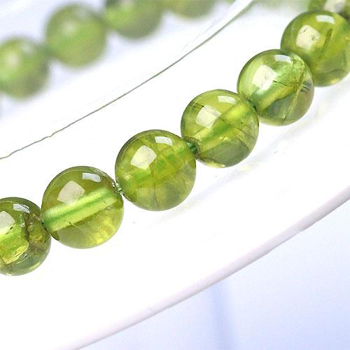 K1634-11〕高品質 約7mm Peridot ペリドット 橄欖石 ブレスレット