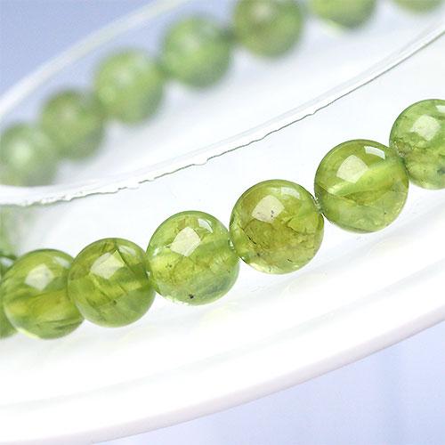 K1634-13〕高品質 約7mm Peridot ペリドット 橄欖石 ブレスレット