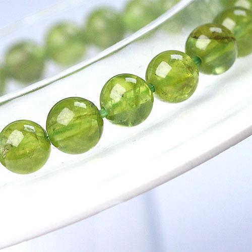 K1634-15〕高品質 約7mm Peridot ペリドット 橄欖石 ブレスレット 