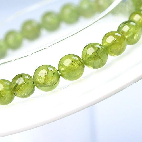K1634-17〕高品質 約6.9mm Peridot ペリドット 橄欖石 ブレスレット 
