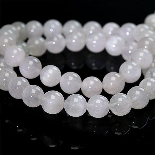K1685-8m〕約8mm ホワイトサゲニティッククォーツ ブレスレット 
