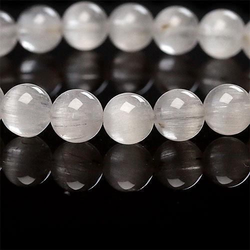 K1686-7〕約8mm ホワイトサゲニティッククォーツ ブレスレット