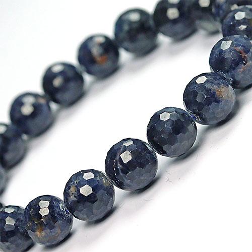 K1761-24〕約10mm 天然石 サファイアカット ブレスレット sapphire