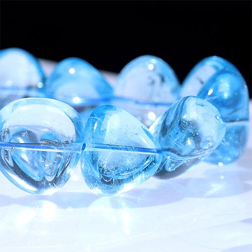 K1819-1〕高品質 スイスブルートパーズ タンブル ブレスレット Topaz
