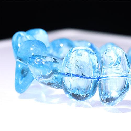 K1819-4〕高品質 スイスブルートパーズ タンブル ブレスレット Topaz