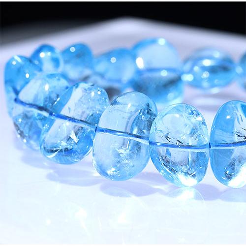K1819-5〕高品質 スイスブルートパーズ タンブル ブレスレット Topaz