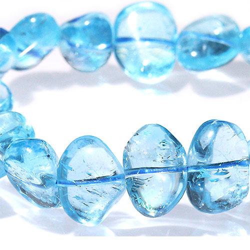 K1819-5〕高品質 スイスブルートパーズ タンブル ブレスレット Topaz