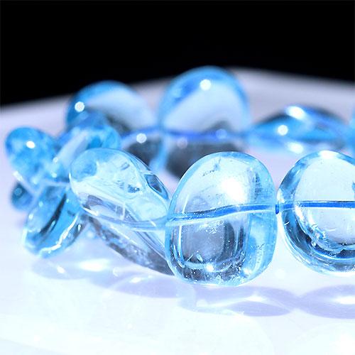 K1819-6〕高品質 スイスブルートパーズ タンブル ブレスレット Topaz