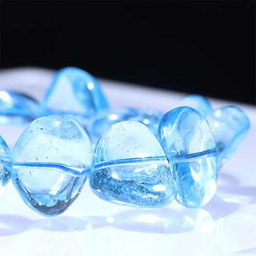 K1819-6〕高品質 スイスブルートパーズ タンブル ブレスレット Topaz