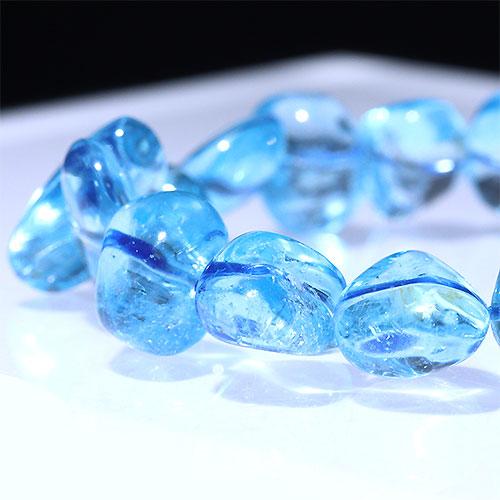 K1819-7〕高品質 スイスブルートパーズ タンブル ブレスレット Topaz