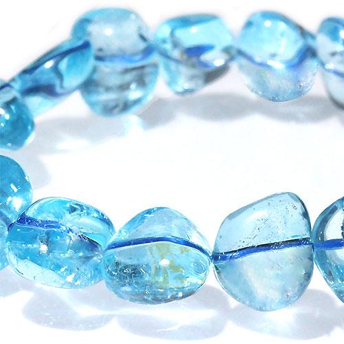 K1819-7〕高品質 スイスブルートパーズ タンブル ブレスレット Topaz