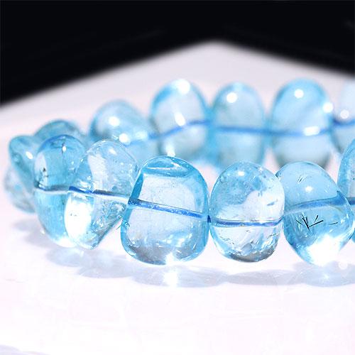 〔K1819-9〕高品質 スイスブルートパーズ タンブル ブレスレット Topaz 黄玉_1