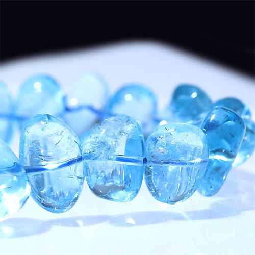 〔K1819-9〕高品質 スイスブルートパーズ タンブル ブレスレット Topaz 黄玉_2