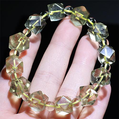 高品質　隕石　リビアングラス　ブレスレット　リビアンガラス　クリストバライト K1849-4〕高品質 約11mm リビアングラス 隕石 ブレスレット Libyan