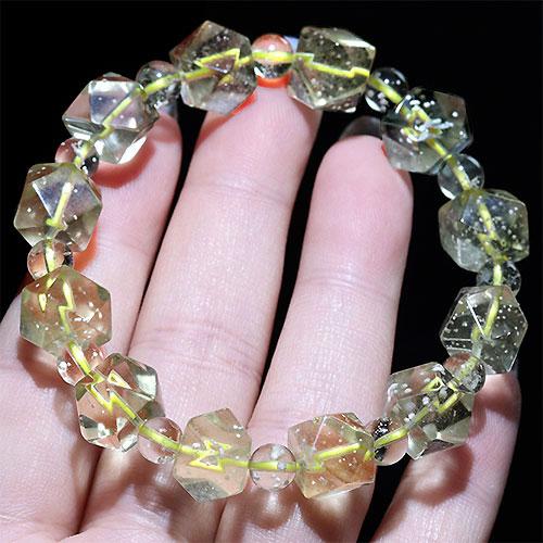 K1849-5〕高品質 約11mm リビアングラス 隕石 ブレスレット Libyan